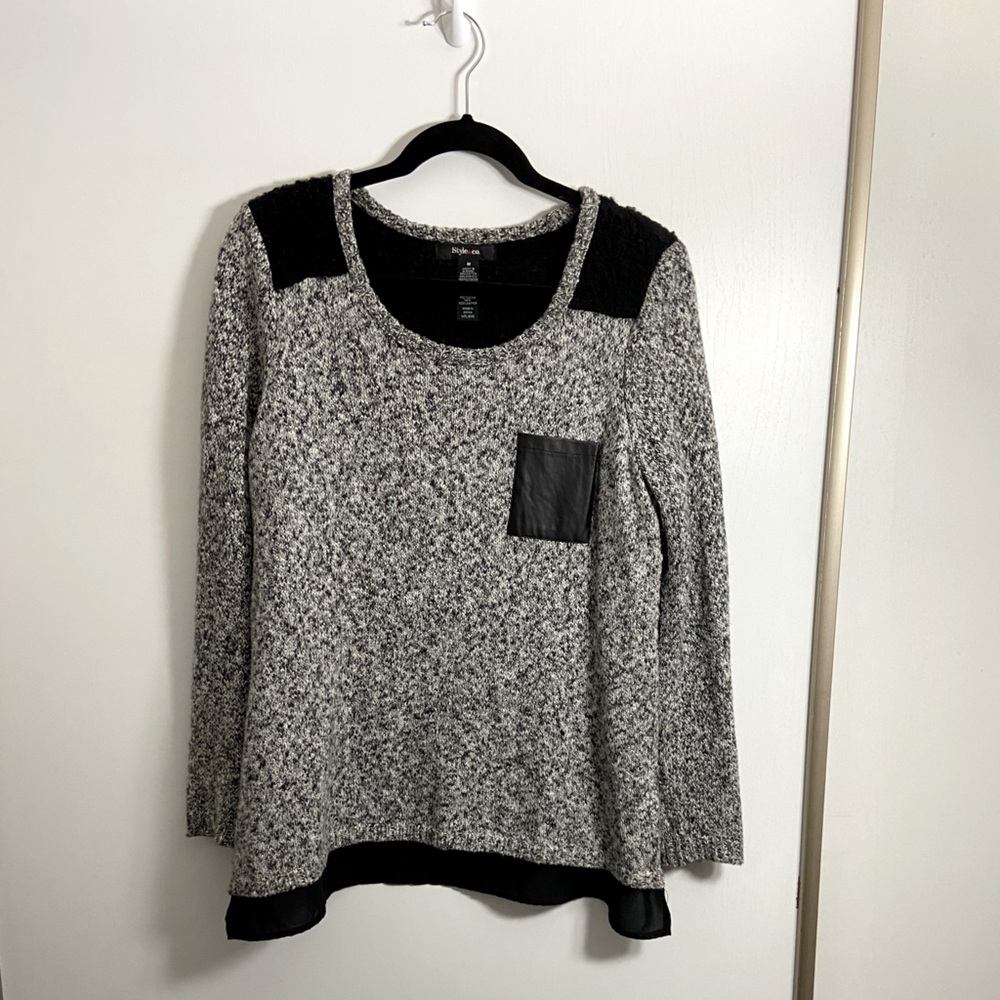 Style & Co Mixed Media Sweater Size M